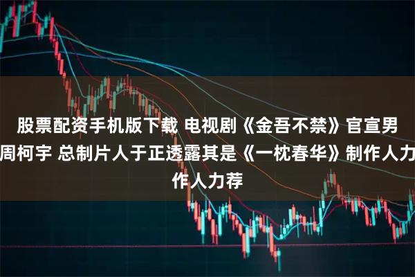 股票配资手机版下载 电视剧《金吾不禁》官宣男主周柯宇 总制片人于正透露其是《一枕春华》制作人力荐