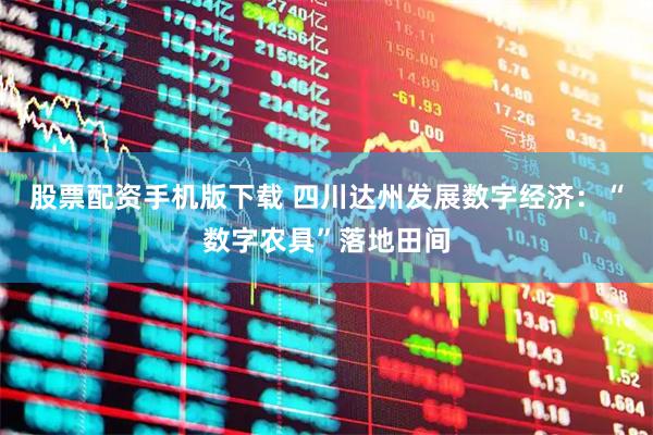 股票配资手机版下载 四川达州发展数字经济：“数字农具”落地田间